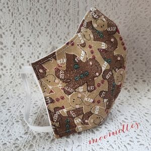 Christmas Face Mask Gingerbread Handmade USA